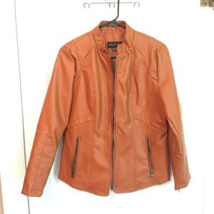 Faux Leather Rust Colored Jacket